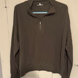 Olive Quarter-Zip and Sweatpants Set